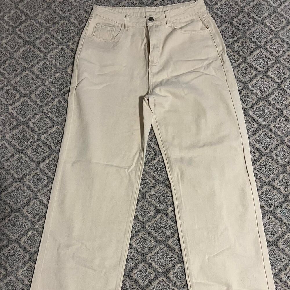 Zara Women's White and Cream Trousers